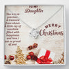 To My Daughter Merry Christmas,14k White  Love Knot Necklace