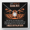 To My Smokin' Hot Riding Wife, 14k white Love Knot Necklace
