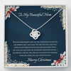 To My Beautiful Mom, 14k white Love Knot Necklace