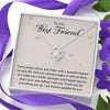 To Best friend, 14K White Love Knot Necklace