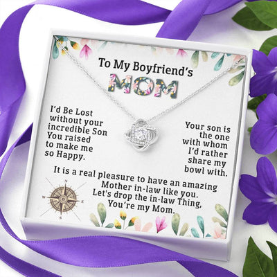 To My Boyfriend's Mom, 14K white  Love Knot Necklace