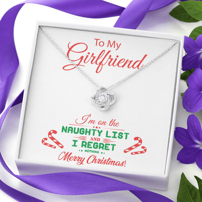 To My Girlfriend, 14K white Love Knot Necklace-Dirty Christmas