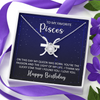 To My Favorite Pisces, 14k white Love Knot Necklace