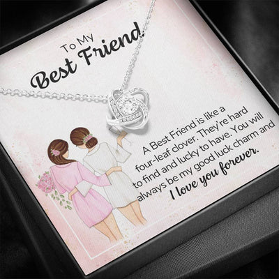 To My Best Friend,14k white  Love Knot Necklace