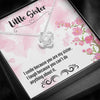 Little Sister,14k white Love Knot Necklace