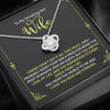 To My Smoking Hot wife, 14K White Love Knot Necklace