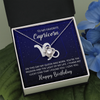 To My Favorite Capricorn, 14K white  Love Knot Necklace