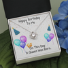 Happy Birthday To Me, 14k White Love Knot Necklace