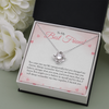 To My Best Friend, 14k White Love Knot Necklace