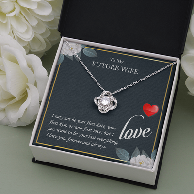 To My Future Wife, 14k White Love Knot Necklace