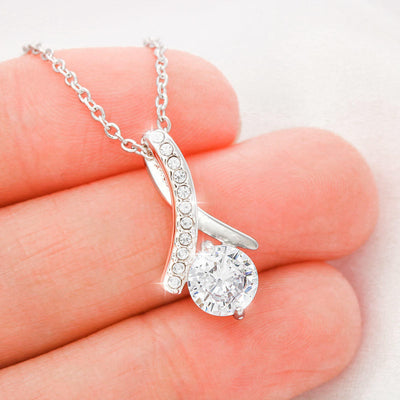 To My Beautiful Granddaughter, 14K white ALLURING BEAUTY necklace