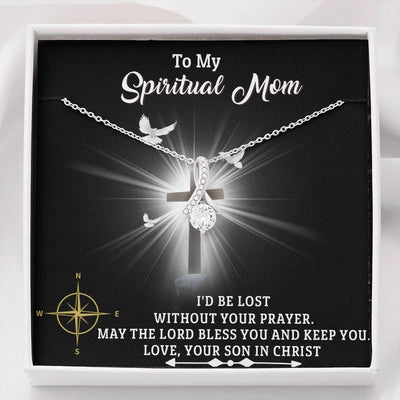To My Spiritual Mom, 14K white Alluring Beauty Necklace