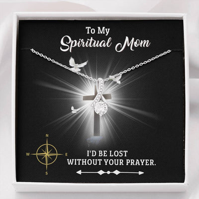 To My Spiritual Mom, 14K white Gold Alluring Beauty Necklace
