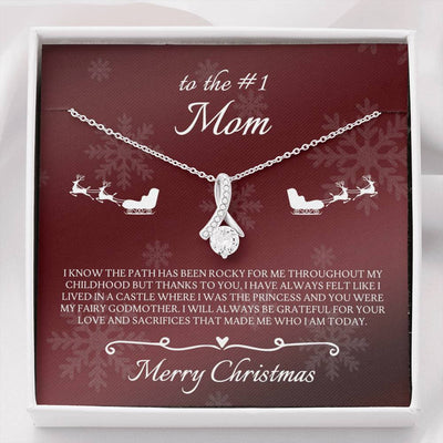 To The #1 Mom, 14k White Alluring Beauty Necklace