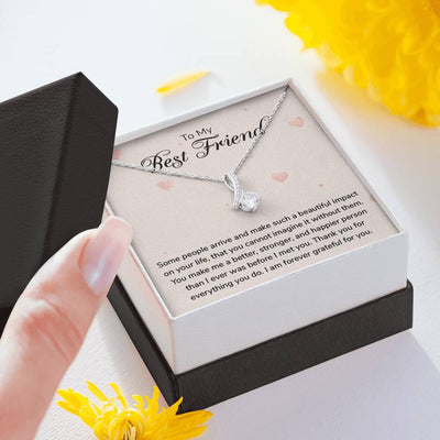 To Best friend, 14K White Alluring Beauty Necklace