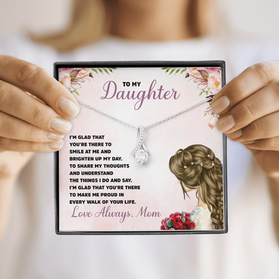 To My Daughter, 14K white ALLURING BEAUTY Necklace