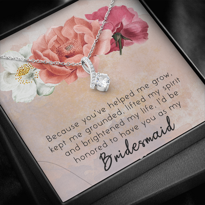 Bridesmaid, 14K white  ALLURING BEAUTY necklace