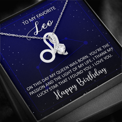 To My Favorite Leo, 14K white ALLURING BEAUTY necklace