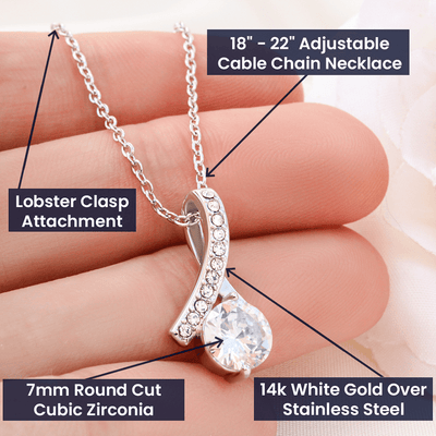 To The Best Wife Ever, 14k White Alluring Beauty Necklace