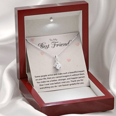 To Best friend, 14K White Alluring Beauty Necklace