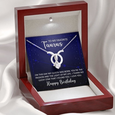 To My Favorite Taurus, 14K white ALLURING BEAUTY necklace