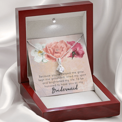 Bridesmaid, 14K white  ALLURING BEAUTY necklace