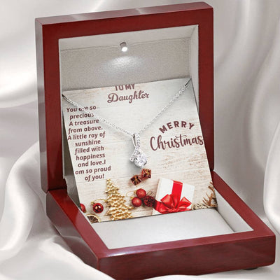 To My Daughter Merry Christmas,14k White Alluring Beauty Necklace