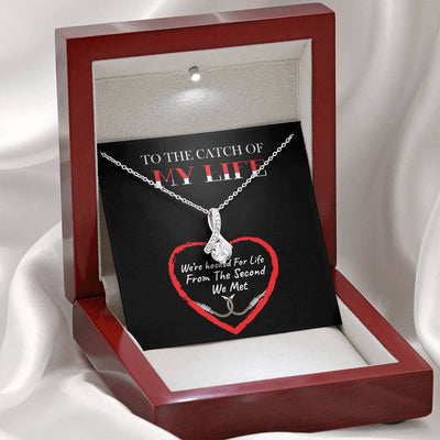 To The Catch of My Life - Hooded on Your Heart,14k White Alluring Beauty  Necklace