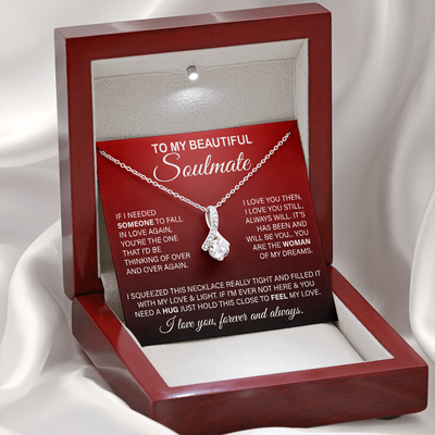 To My Beautiful Soulmate, 14K white ALLURING BEAUTY necklace