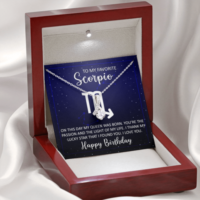 To My Favorite Scorpio, 14K white ALLURING BEAUTY necklace