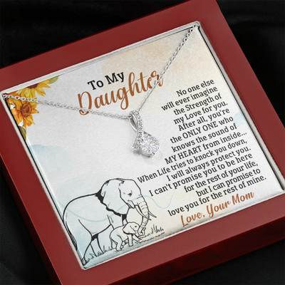 To My Beautiful Daughter, Alluring Beauty Necklace Gift With FREE Luxury EARRINGS.SEE Below