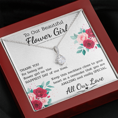 The Very Best Gift for Your Flower Girls on Your Wedding Day-14k white ALLURING BEAUTY necklace