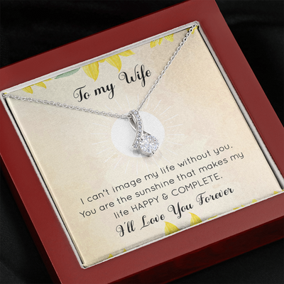To My Wife, 14K white ALLURING BEAUTY necklace