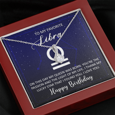 To My Favorite Libra, 14K white ALLURING BEAUTY necklace