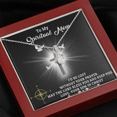 To My Spiritual Mom, 14K white Alluring Beauty Necklace
