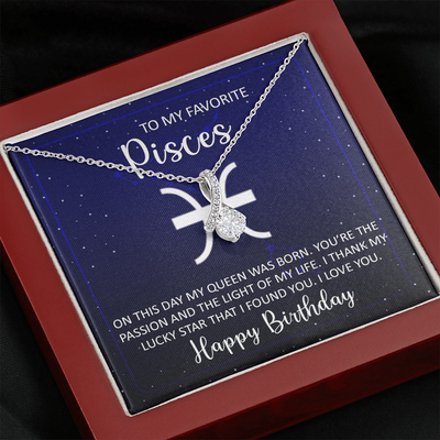 To My Favorite Pisces, 14k white ALLURING BEAUTY necklace
