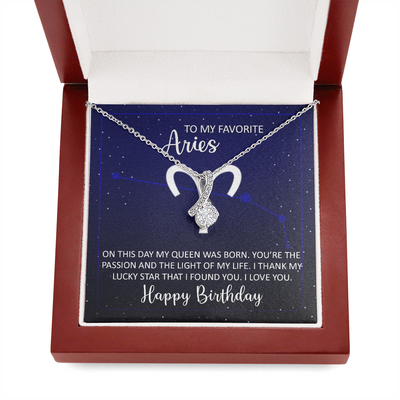 To My Favorite Aries, 14K white ALLURING BEAUTY necklace