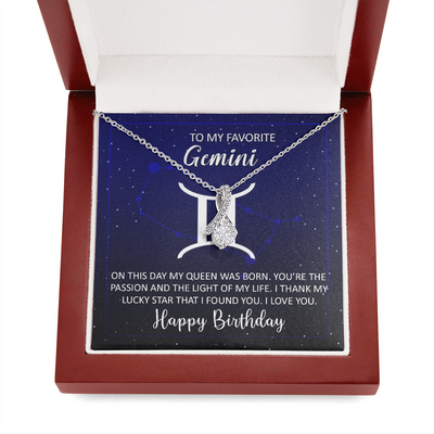 To My Favorite Gemini, 14K white ALLURING BEAUTY necklace