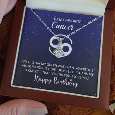 To My Favorite Cancer, 14K white ALLURING BEAUTY necklace