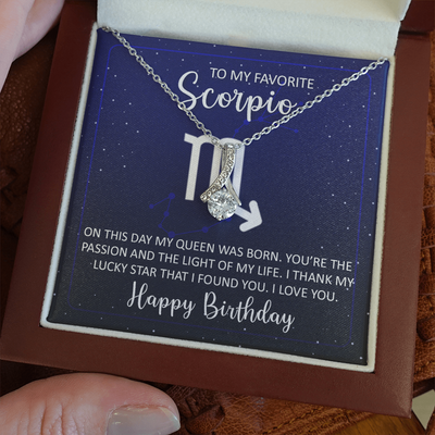 To My Favorite Scorpio, 14K white ALLURING BEAUTY necklace