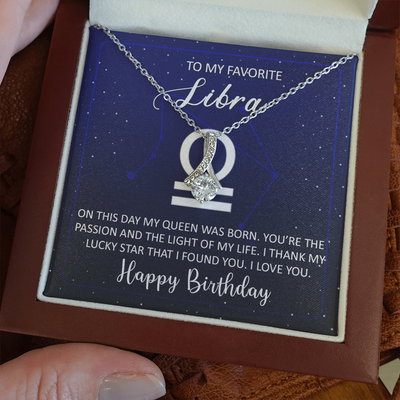 To My Favorite Libra, 14K white ALLURING BEAUTY necklace