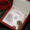 To My Daughter, 14K white  Love Knot Necklace