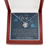 To My Beautiful Daughter, 14K white Love Knot Necklace