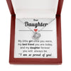 Dear Daughter, 14K white Love Knot Necklace