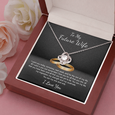 To My Future Wife, 14K white Love Knot Necklace