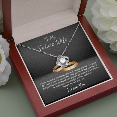 To My Future Wife, 14K white Love Knot Necklace
