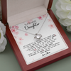 To My Daughter, 14K white Love Knot Necklace