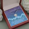 To My Dear Valentine, 14K white  Love Knot Necklace