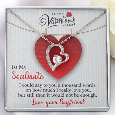 To My Soulmate, 14K white Forever Love Necklace