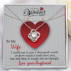 To My Wife, 14K white Love Knot Necklace
